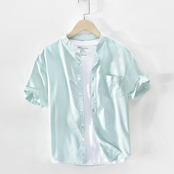 Лятна риза с джоб и къс ръкав