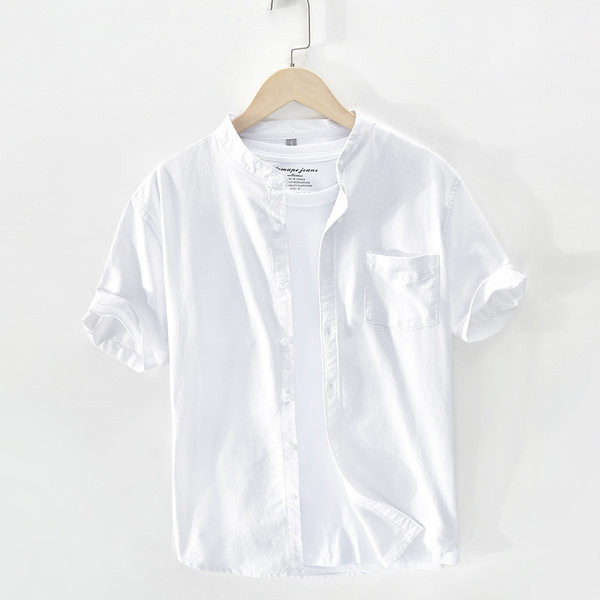 Лятна риза с джоб и къс ръкав