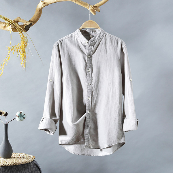 Мъжка лятна риза от лека материя в няколко модела с дълъг и къс ръкав