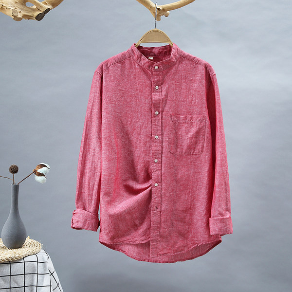 Мъжка лятна риза от лека материя в няколко модела с дълъг и къс ръкав