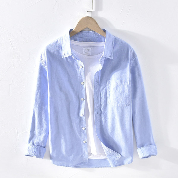 Ежедневна мъжка риза в широк модел със страничен джоб