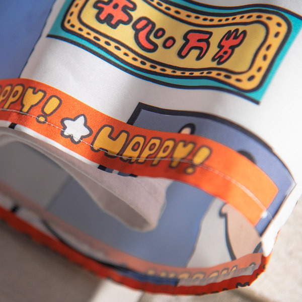 Цветна риза с класическа яка и къси ръкави