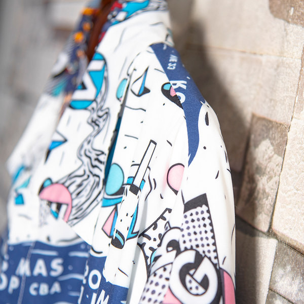 Мъжка ежедневна риза с класическа яка-ретро стил