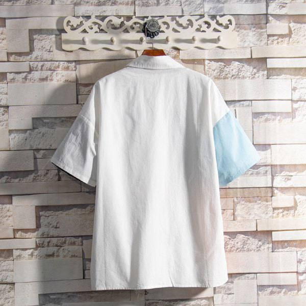 Мъжка ежедневна риза с класическа яка и къси ръкави