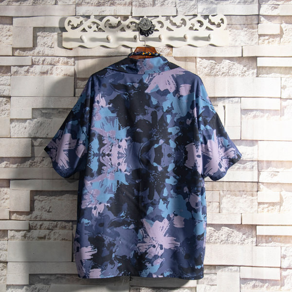 Мъжка риза свободен модел с къс ръкав