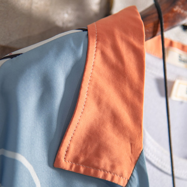 Мъжка ежедневна риза с флорални мотиви и къс ръкав