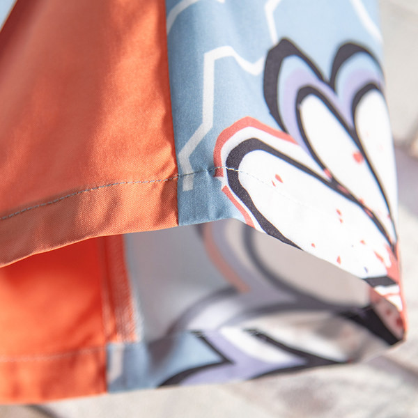 Мъжка ежедневна риза с флорални мотиви и къс ръкав