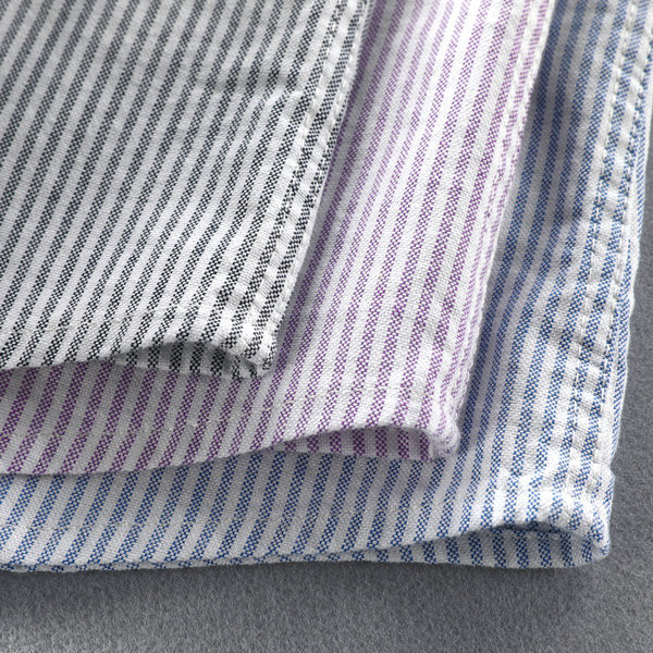 Памучна лятна риза на райе с копчета