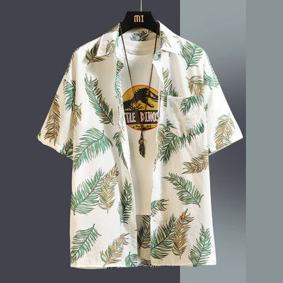 Стилна мъжка риза с къс ръкав и класическа яка 