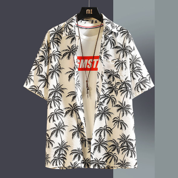 Стилна мъжка риза с къс ръкав и класическа яка 