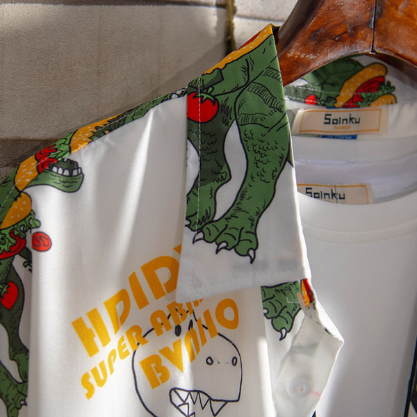 Мъжка риза с класическа яка и апликации