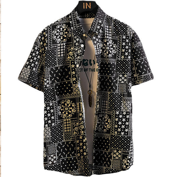 Ежедневна риза с класическа яка и къс ръкав за мъже 