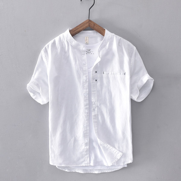 Едноцветна лятна риза с 3/4 ръкав