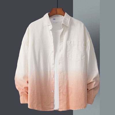 Мъжка риза с преливащи се цветове копчета и джоб