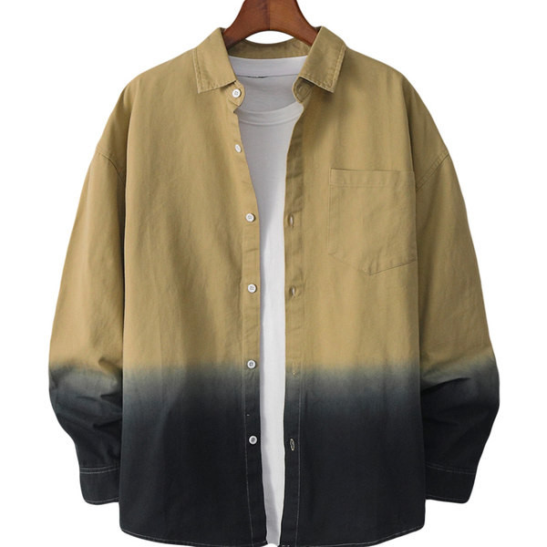 Мъжка риза с преливащи се цветове копчета и джоб