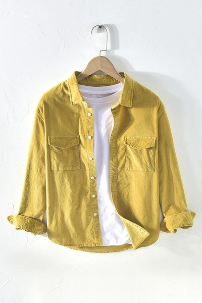 Нов модел лятна мъжка риза с джобове и копчета 