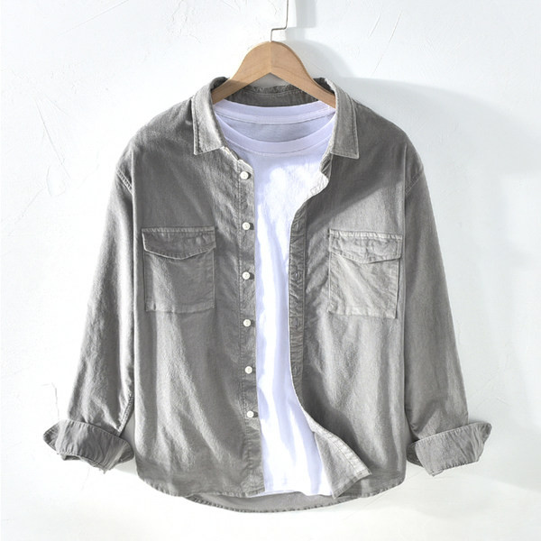 Нов модел лятна мъжка риза с джобове и копчета 