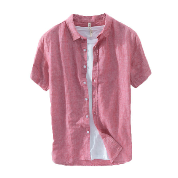 Памучна едноцветна риза изчистен модел