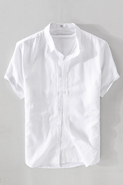 Мъжка риза с къс или дълъг ръкав - едноцветна