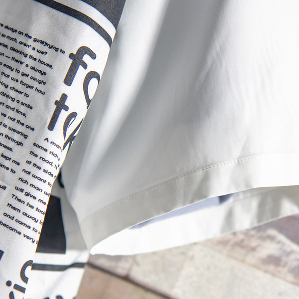 Цветна мъжка риза с надписи и къси ръкави