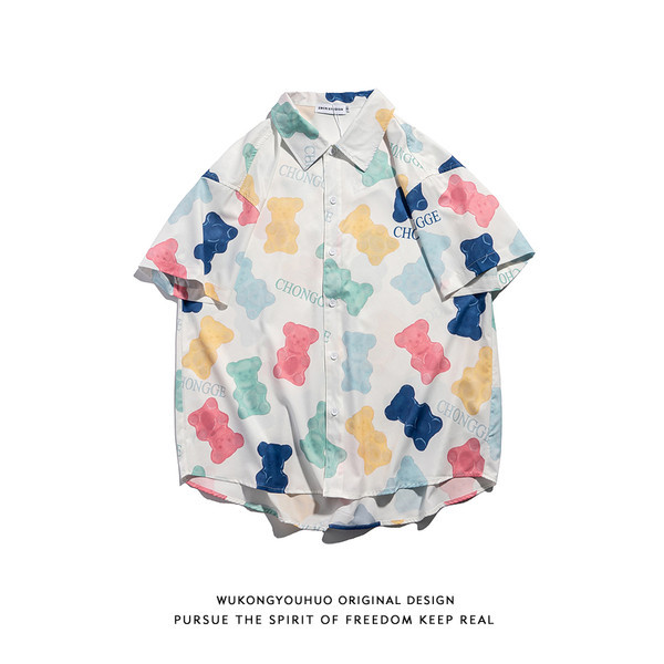 Мъжка риза с цветна апликация и класическа яка