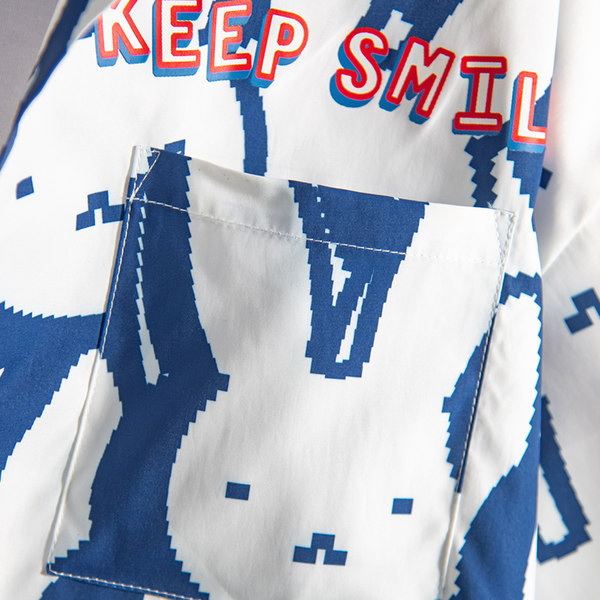 Мъжка цветна риза с класическа яка и надпис