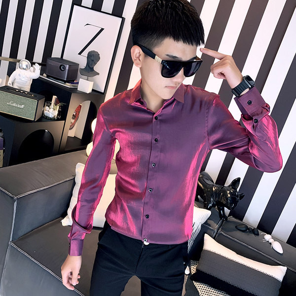 Мъжка ежедневна риза с копчета и дълъг ръкав - няколко цвята
