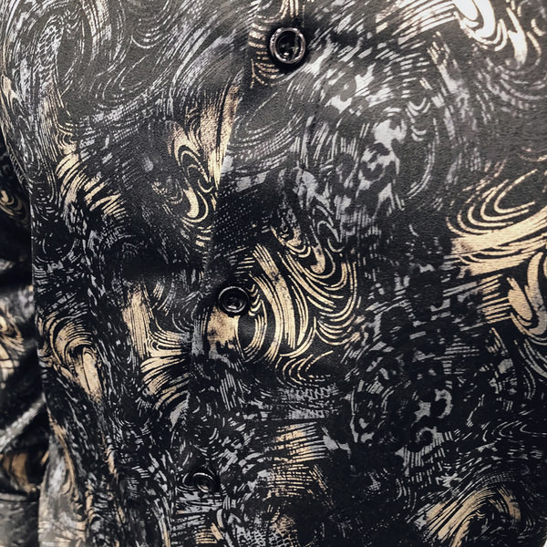 Мъжка ежедневна риза с класическа яка и копчета в сив цвят