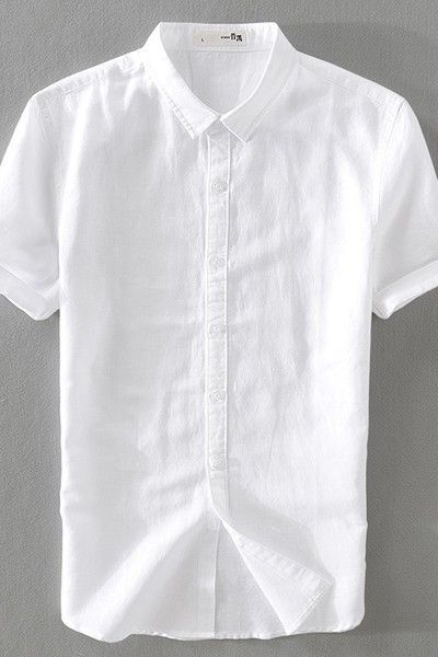 Памучна лятна риза изчистен модел с копчета