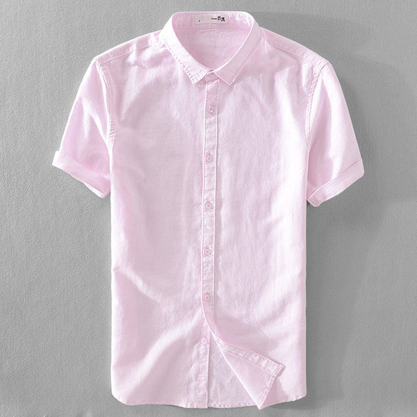 Памучна лятна риза изчистен модел с копчета