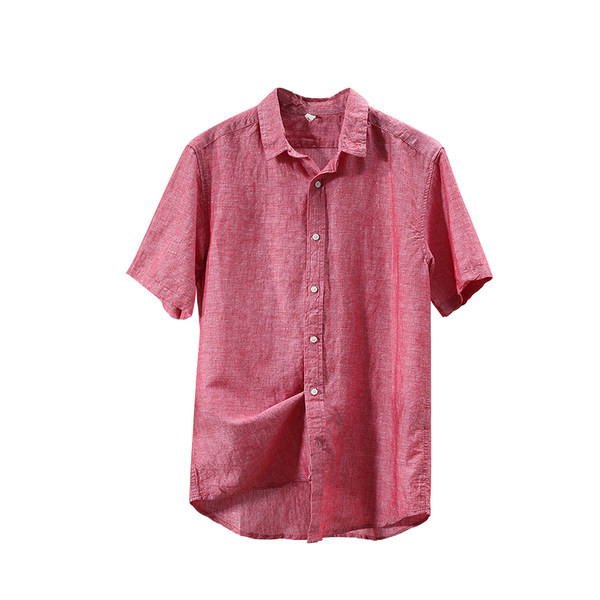 Памучна лятна риза за мъже с 3/4 ръкав