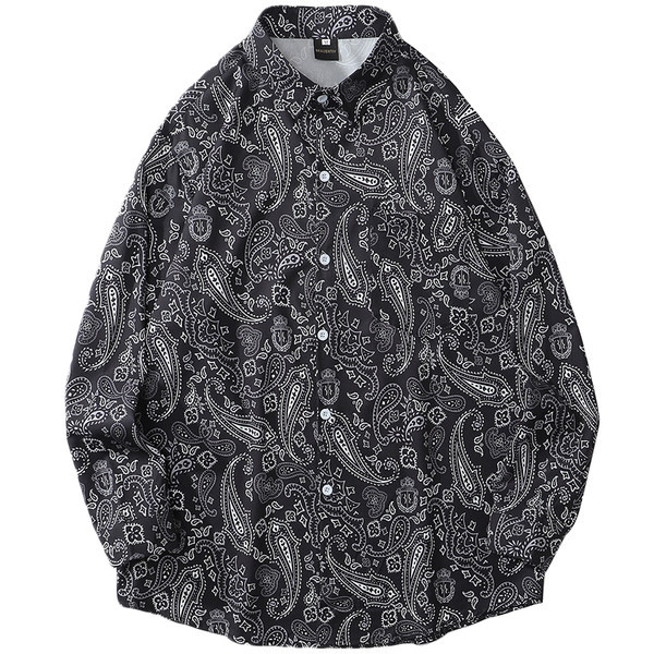 Мъжка риза с дълъг  ръкав и класическа яка 