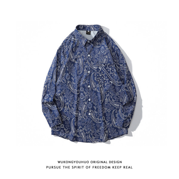 Мъжка риза с дълъг  ръкав и класическа яка 