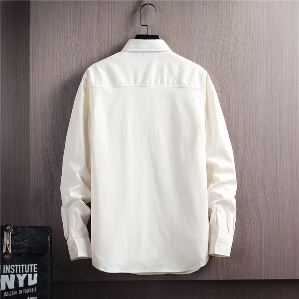 Мъжка риза с дълъг ръкав класическа яка и копчета 