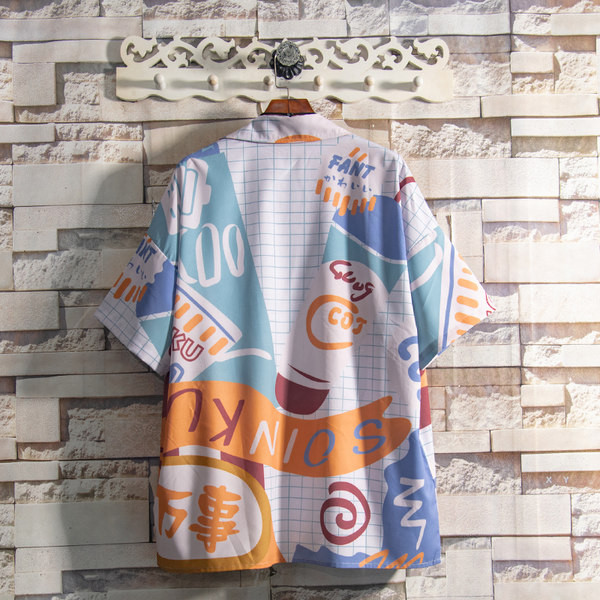 Цветна риза с къс ръкав-за мъже