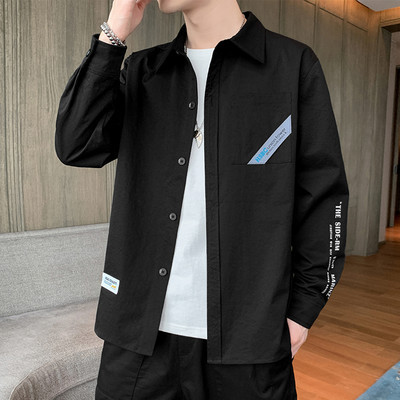 Ежедневна мъжка риза с надпис и емблема 