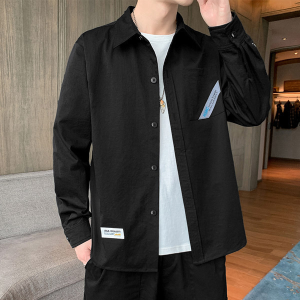 Ежедневна мъжка риза с надпис и емблема 