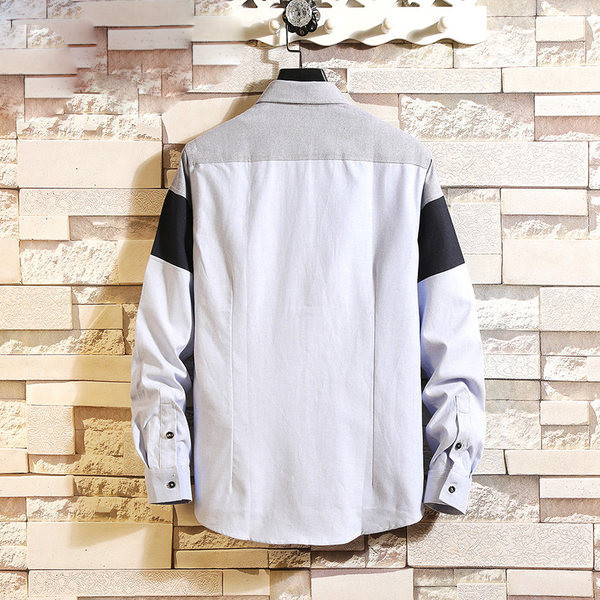 Ежедневна мъжка риза с джоб и дълъг ръкав