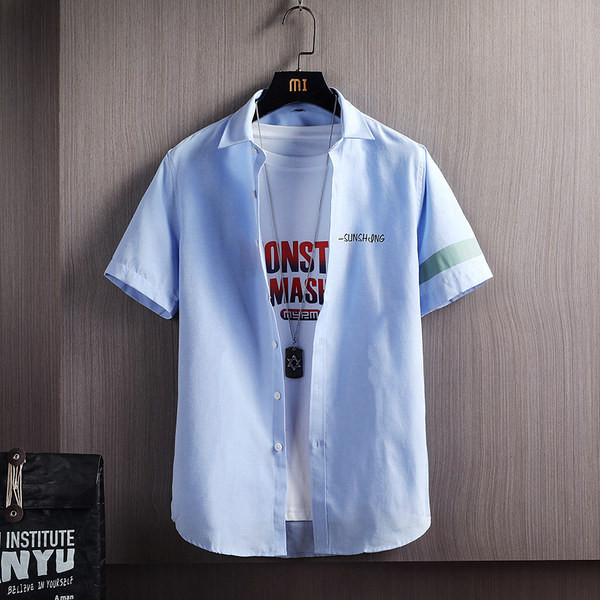 Ежедневна мъжка риза с класическа яка и копчета в няколко цвята