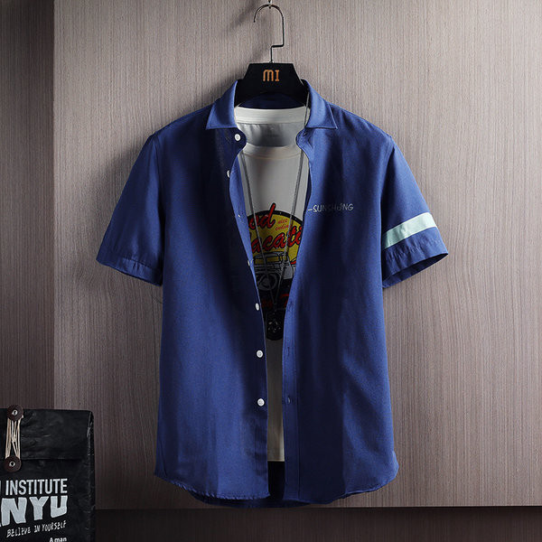 Ежедневна мъжка риза с класическа яка и копчета в няколко цвята