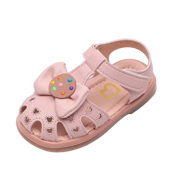 Нов модел детски сандали с велкро закопчаване и панделка