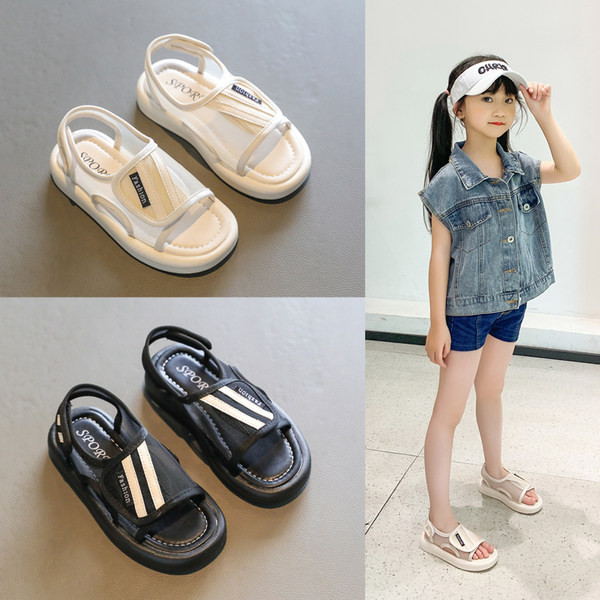 Детски сандали с лепенки за момичета