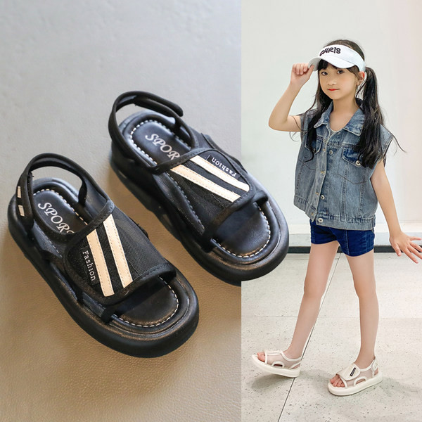 Детски сандали с лепенки за момичета