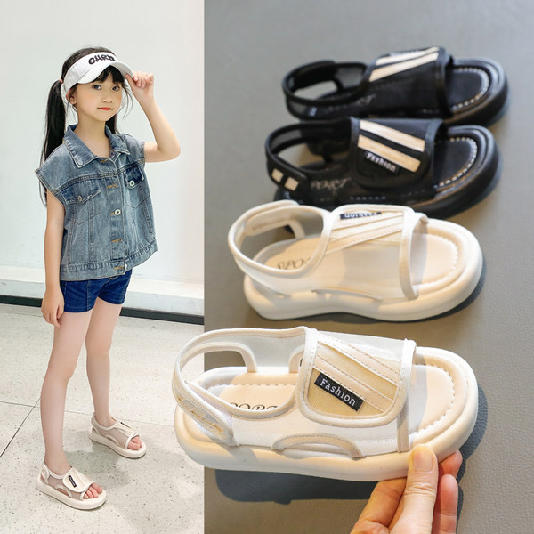 Детски сандали с лепенки за момичета