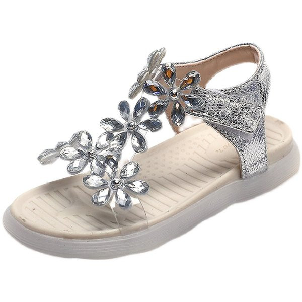 Нов модел детски сандали с 3D цветя за момичета