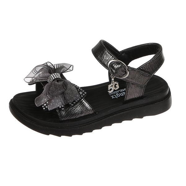 Детски сандали за момичета с панделка и катарама