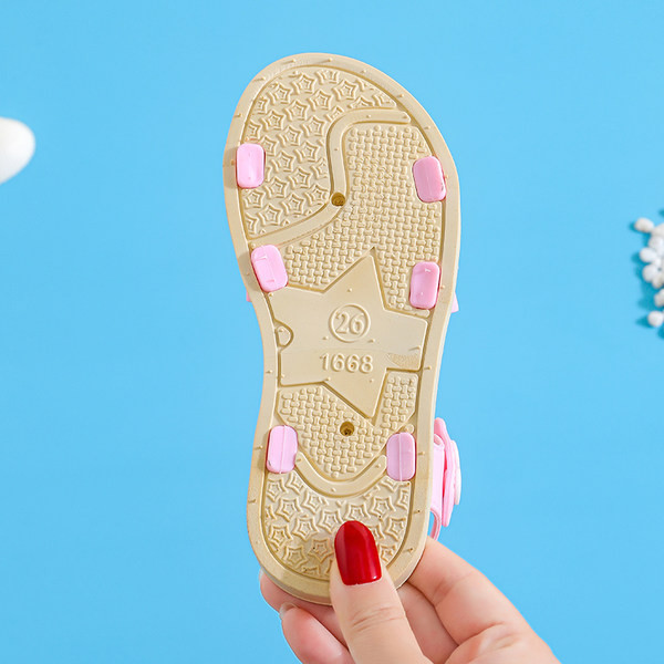 Детски сандали с равна подметка и панделка в няколко цвята