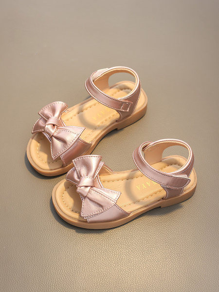 Модерни детски сандали от еко кожа с панделка и велкро закопчаване
