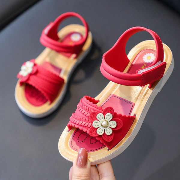 Детски сандали с лепенки и 3D елемент в два цвята