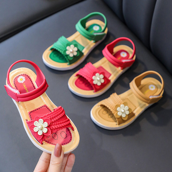 Детски сандали с лепенки и 3D елемент в два цвята